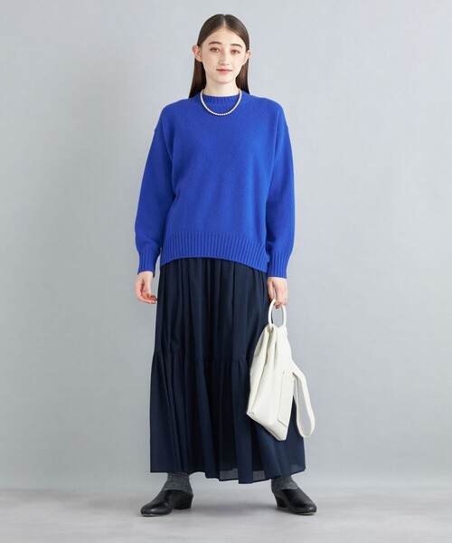 まとめ買い大幅値下げ♡ 　訳ありトップスS とネイビースカートS SHIPS（シップス） ロング スカート 「手洗い可能」綿ドビー