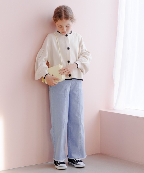パリ老舗ブランド♪Vertbaudet*クロップカーディガン*2-14才 AMBIDEX Store ○○かのこ編み 金ボタンパフスリーブ