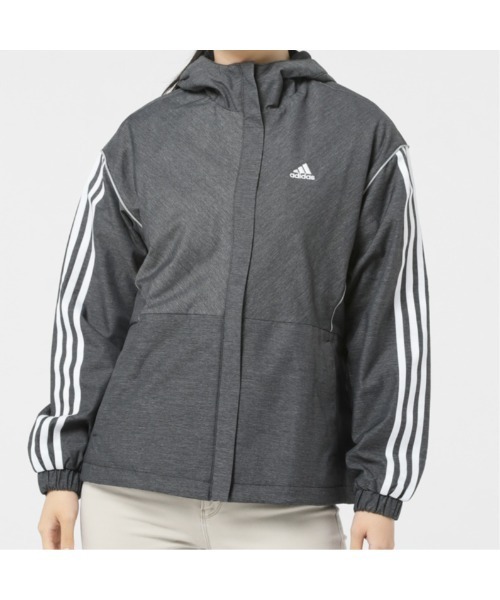 adidas フーディー デニムジャケット J5 グレー adidas ブルゾン ジャンバー アディダス デニム ウーブン ルーズ