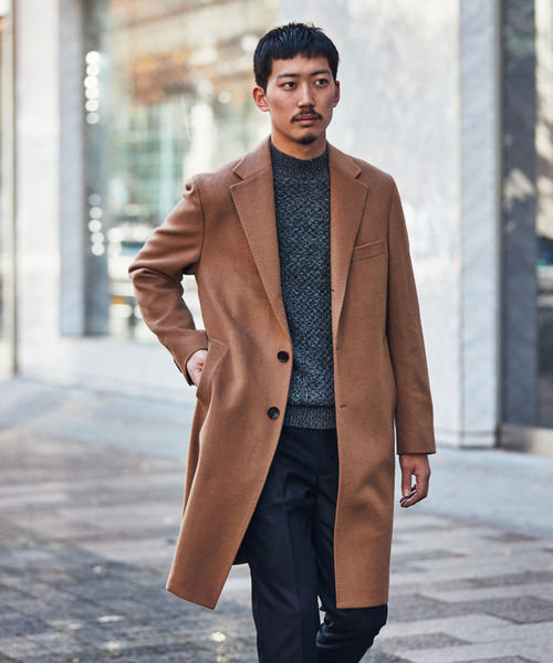 EDIFICE キャメル チェスターコート メンズ 50 EDIFICE エディフィス