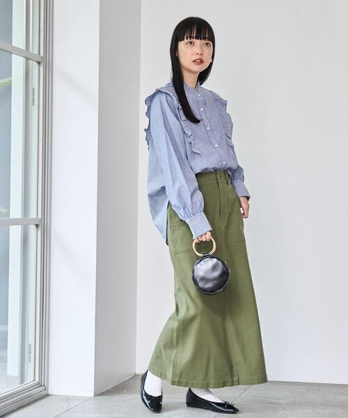 ブラウス シャツ ブロード袖フリルブラウス レディース HEILIS ブラウス シャツ TCブロードフリルブラウス レディース