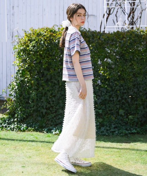 ポロシャツ multi border polo shirt/マルチボーダーポロシャツ
