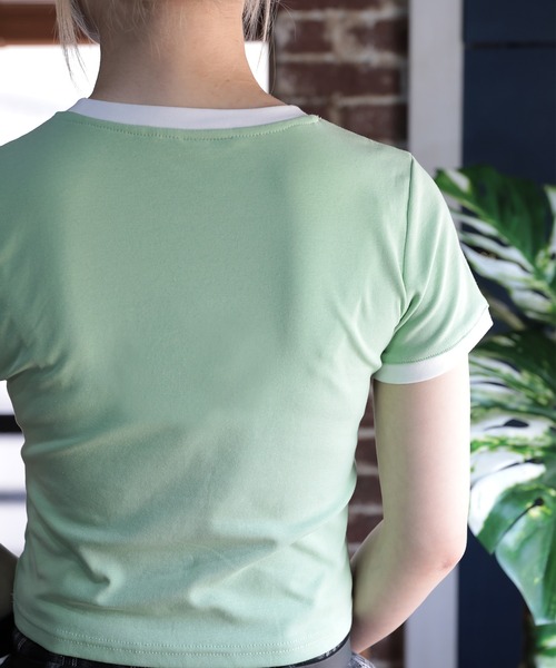 [VITALSIGN] リリー リボン リンガー Tシャツ tシャツ 「HOOK」for girls リボンプリントリンガーtシャツ