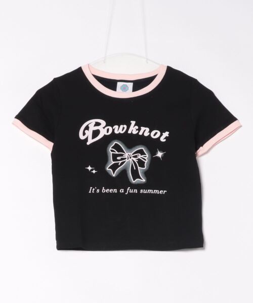 tシャツ 「HOOK」for girls リボンプリントリンガーtシャツ