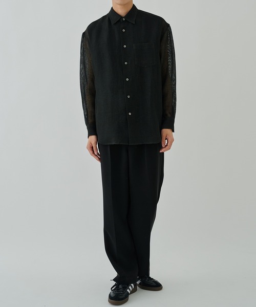 シャツ allege shirt ALLEGE（アレッジ） シャツ 「ALLEGE」Linen Mesh Shirt メンズ