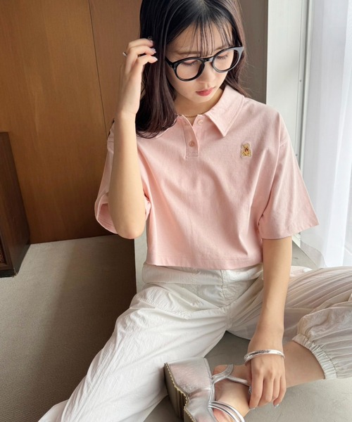 Sサイズのみ ラスト1点！MiuMiu クロップドポロトップ 042288_1.jpg