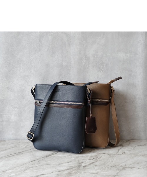 SEEKER（シーカー） ショルダーバッグ 「EDGE」コンビレザー 薄マチ