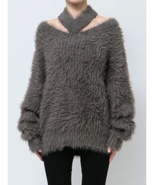 GYDA ニット セーター 2WAYシャギーチョーカーニットトップス