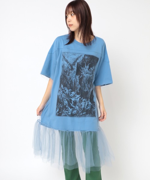 RNA（アールエヌエー） tシャツ M2301 チュールワンピレイヤードBIG