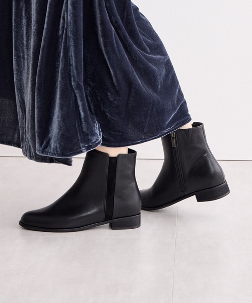 HIMIKO ブーツ 「Made in Japan」「撥水」サイド切替デザインブーツ