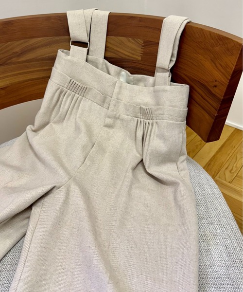 Amiur サロペット オーバーオール high waist tweed salopette