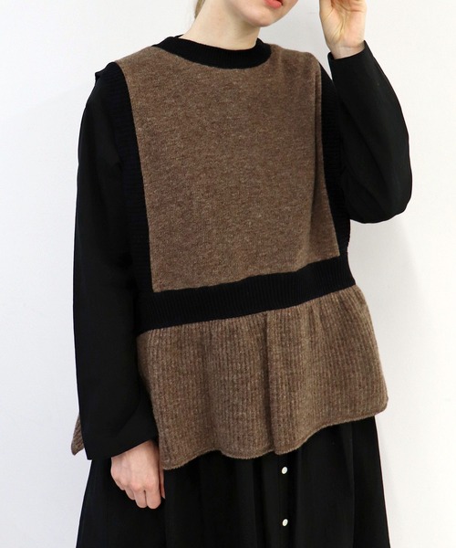 ベスト ジレ Lambs vest「ニットベスト」 レディース haupia ベスト ジレ Lambs vest「ニットベスト」 レディース