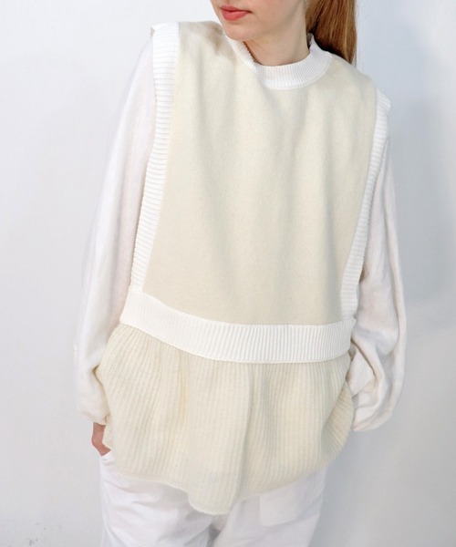 ベスト ジレ Lambs vest「ニットベスト」 レディース