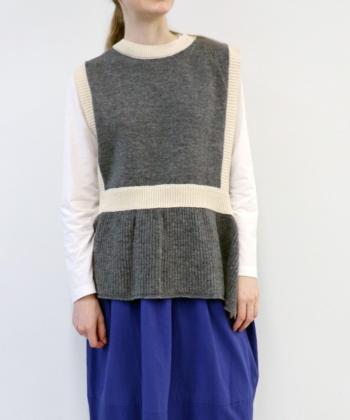 haupia ベスト ジレ Lambs vest「ニットベスト」 レディース
