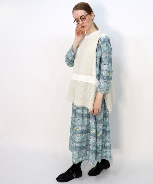 ベスト ジレ Lambs vest「ニットベスト」 レディース La-gemme ベスト ジレ フェザーヤーンベスト レディース