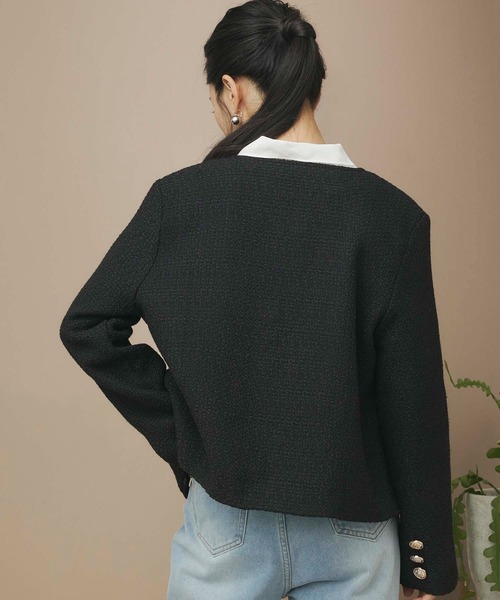 Sheller 5th ツイードジャケット gingham tweed jacket – shéller / シェリエ