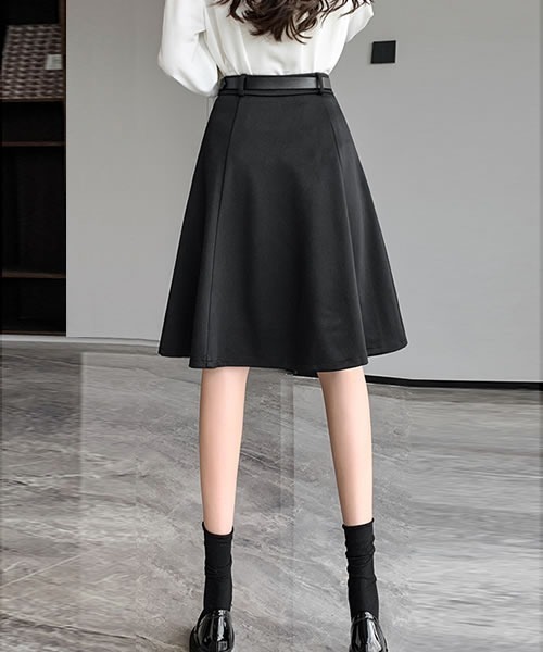 スカート ひざ丈タックフレアスカート : ZOZOTOWN Yahoo!店