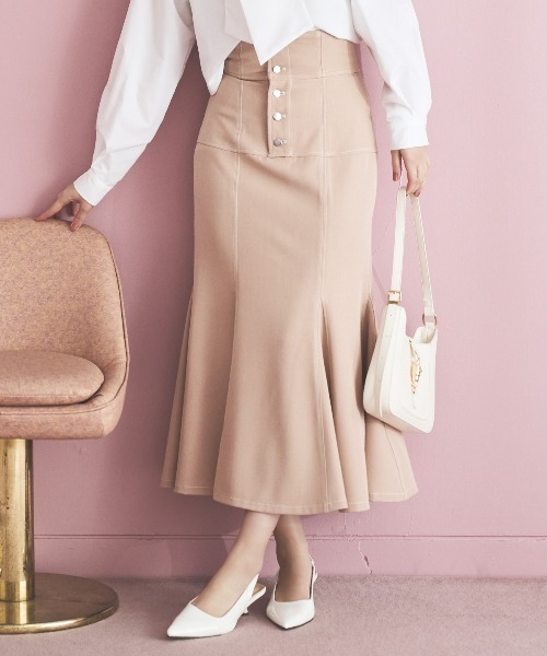 AND COUTURE（アンドクチュール） ロング スカート 夏 ハイウエスト
