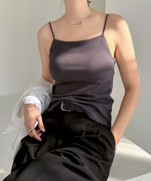 Aimeineバックデザインカップ付きキャミ ブラック 8/8までひまり