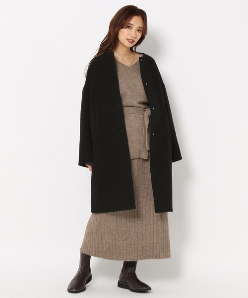 「mysty woman」 チェスターコート FREE ブラック レディース_画像7