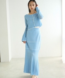 SNIDEL ワンピース クロシェニットセットアップ : ZOZOTOWN
