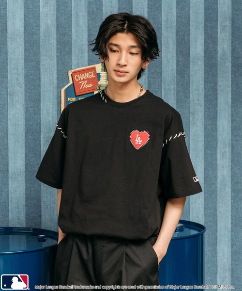 MLB tシャツ MLB/メジャーリーグベースボール 別注 ハートロゴ