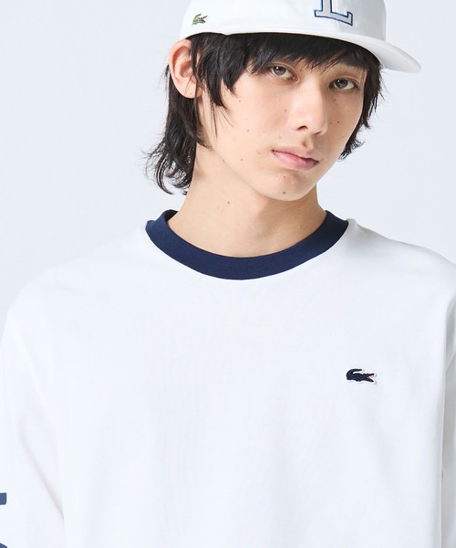 LACOSTE（ラコステ） tシャツ ヘビーウェイト スリーブプリント
