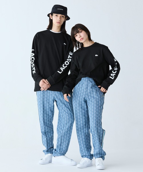 LACOSTE tシャツ ヘビーウェイトスリーブプリント ロングリブ