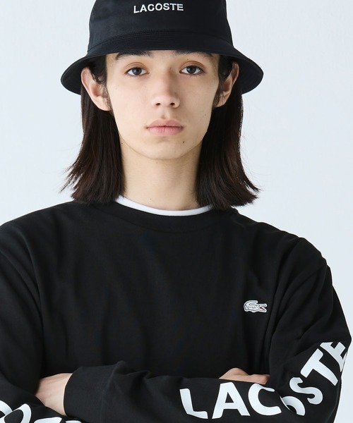LACOSTE tシャツ ヘビーウェイトスリーブプリント ロングリブ
