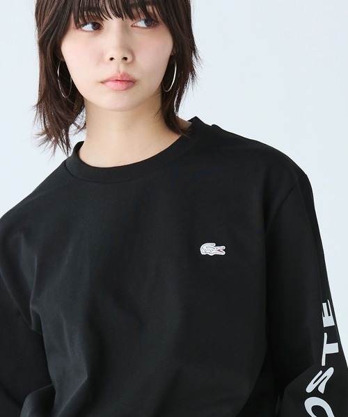 【LACOSTE】ヘビーウェイトスリーブプリントTシャツ ラコステ LACOSTE ヘビーウェイトスリーブプリントTシャツ