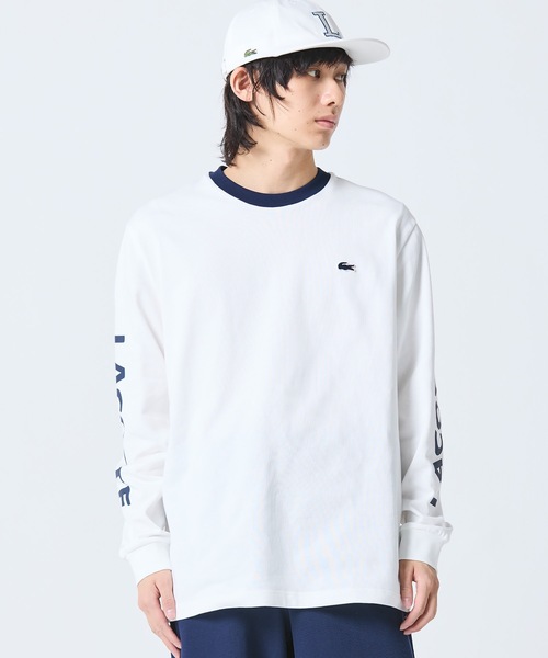 LACOSTE（ラコステ） tシャツ ヘビーウェイト スリーブプリント