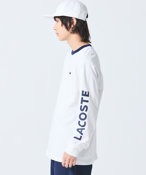 LACOSTE（ラコステ） tシャツ ヘビーウェイト スリーブプリント