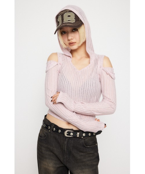 LAGUA GEM（ラグアジェム） パーカー 2WAY HOODIE トップス レディース