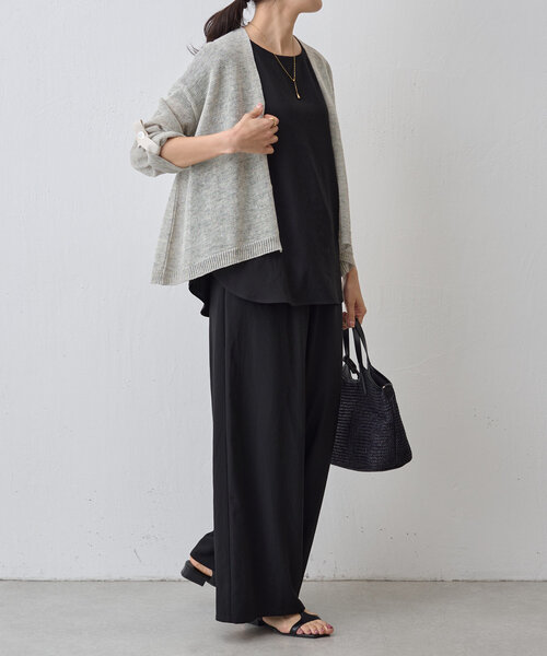 BEARDSLEY パンツ ストレッチジョーゼットパンツ レディース