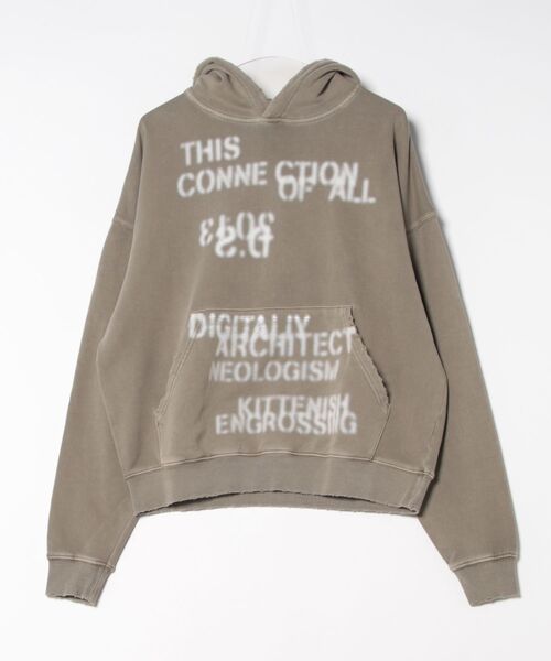 パーカー DankeSchon/ダンケシェーン/PIGMENT SWEAT HOODIE STENCIL レディース メンズ