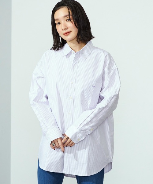 ブラウス シャツ Lee/リー コットンストライプシャツ 日よけにも レディース Lee ブラウス シャツ Lee/リー コットンストライプシャツ 日よけ