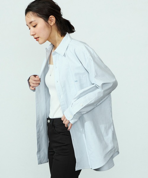 ブラウス シャツ Lee/リー コットンストライプシャツ 日よけにも レディース Lee ブラウス シャツ Lee/リー コットンストライプシャツ 日よけ
