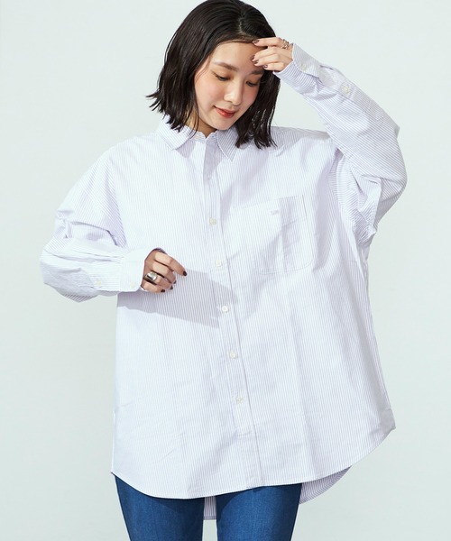 Lee（リー） ブラウス シャツ コットンストライプシャツ 日よけにも