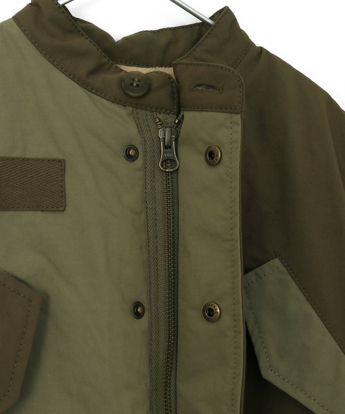 「MAKE YOUR DAY」 「KIDS」ノーカラーコート 160 カーキ キッズ_画像9
