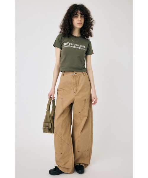 MOUSSY tシャツ HONDA RHINESTONE Tシャツ レディース
