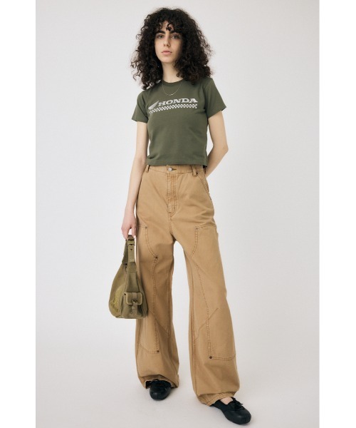 MOUSSY tシャツ HONDA RHINESTONE Tシャツ レディース