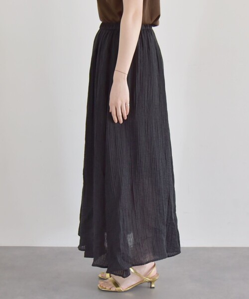 quaranciel ワンピース quaranciel:「洗濯機可能」シアー ストライプ