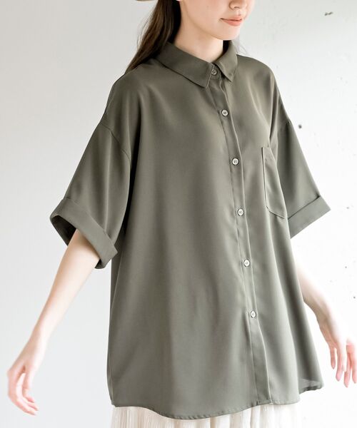 r・p・s ブラウス シャツ 半袖ビッグシャツ レディース