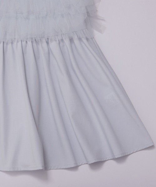 Fit more（フィットモア） ブラウス シャツ チュールドッキングフリル 