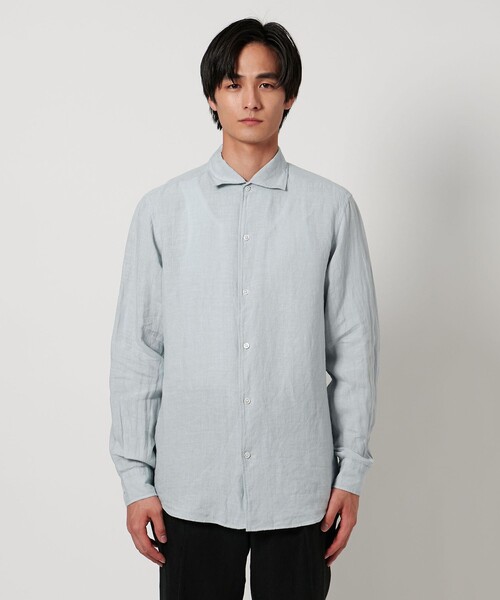 UNITED ARROWS シャツ LIBECO リネン オープンカラーシャツ
