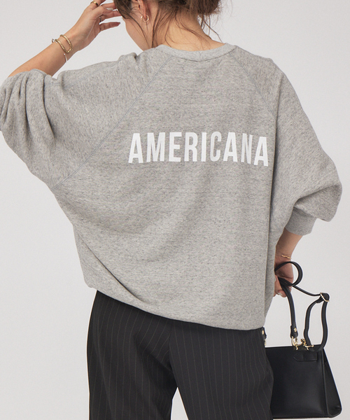 「AMERICANA」 スウェットカットソー「MICA＆DEALコラボ」 フリー グレー レディース AMERICANA 「AMERICANA」 スウェットカットソー「MICA＆DEAL