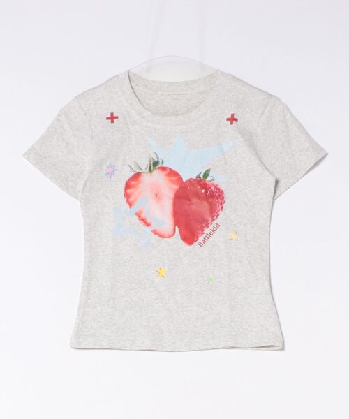 AsRiRe tシャツ 26ss新色追加/イチゴ柄プリントTシャツ レディース