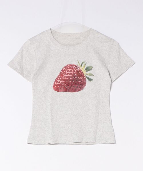 AsRiRe tシャツ 26ss新色追加/イチゴ柄プリントTシャツ レディース