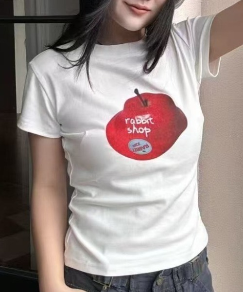 アトリエgg いちご柄パフスリーブTシャツ Amazon.co.jp: ユニセックス Tシャツ メンズ いちご柄 苺柄 イチゴ柄