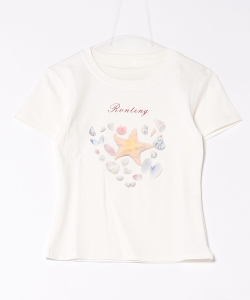 AsRiRe tシャツ 新柄追加/イチゴ柄プリントTシャツ レディース
